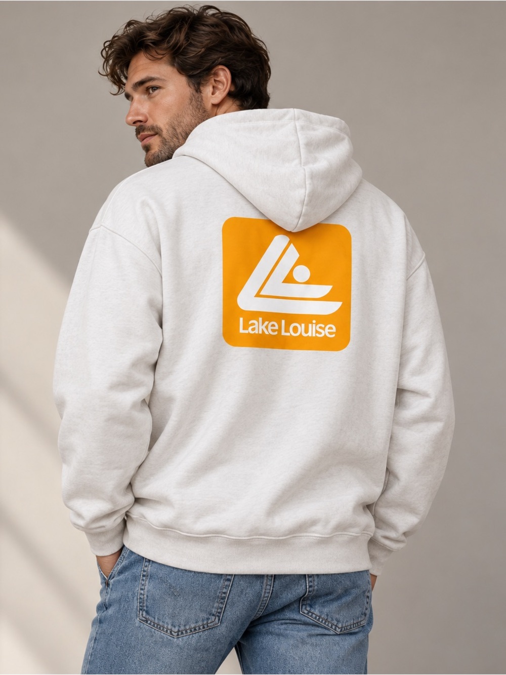 Lake Louise Alberta Ski Resort White Logo Hoodie Unisex M